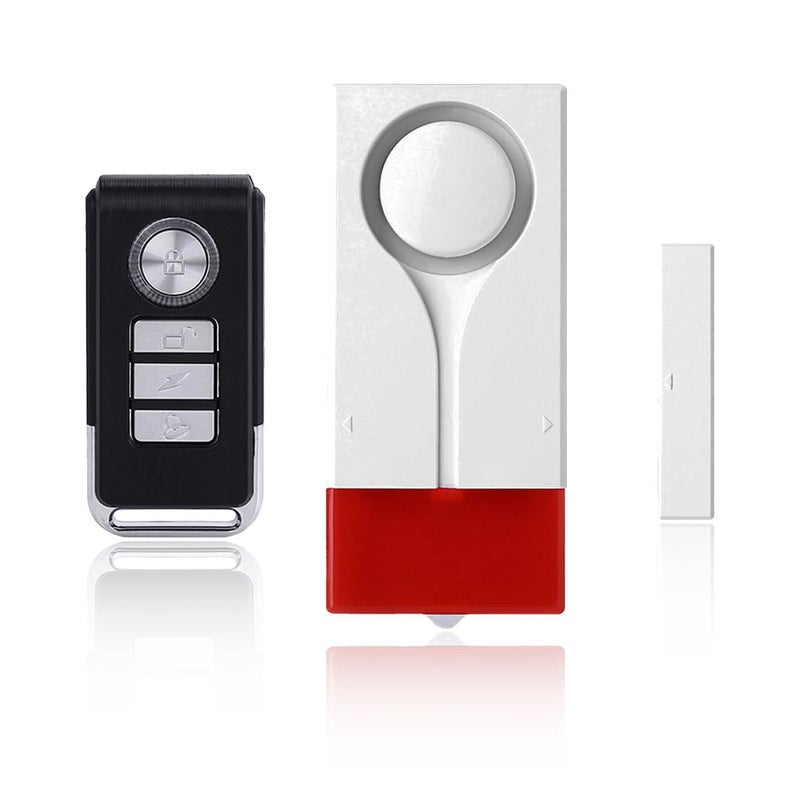 Tuxihapp Car AntiTheft Vibration Alarm 108dB Auto Door Security Anti Theft Device with Red Light Wireless Remote Car Window Alarm System Magnetic Anti Theft Device for Motorcycle Truck